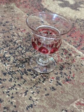 Red Accent Glass Goblet - Decorative Home Accent Small